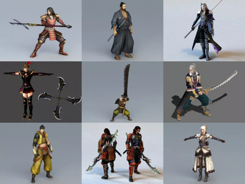 12 Samurai Warrior Free 3D Models Collection – Week 2020-45