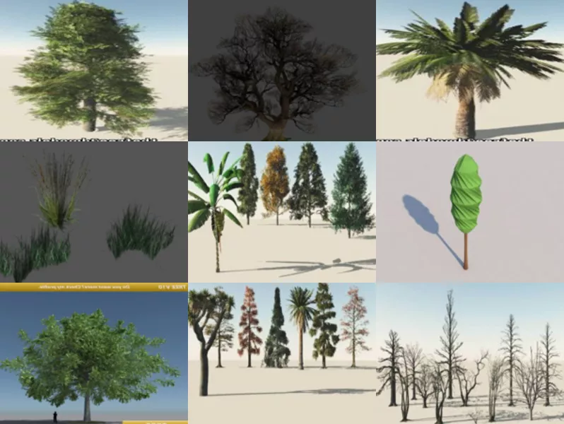 12 Tree Pack Free 3D Models Collection – Week 2020-46