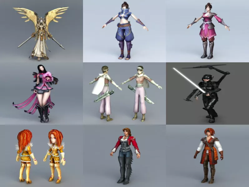 12 Woman Warrior Free 3D Models Collection – Week 2020-45