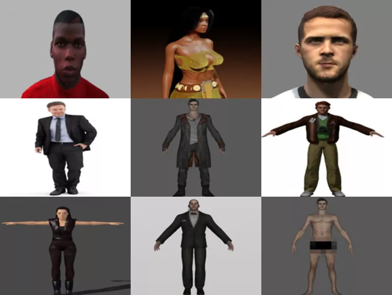 10 Realistic Blender Character Free 3D Models: Beauty Girl, Business Man, Footballer