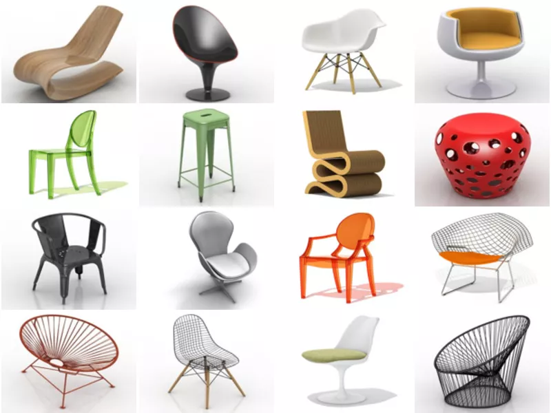 20 Free 3D Models of Modernism & Minimalist Chair: Armchair, Recliner Chair, Bar Chair, Restaurant Chair, Office Chair