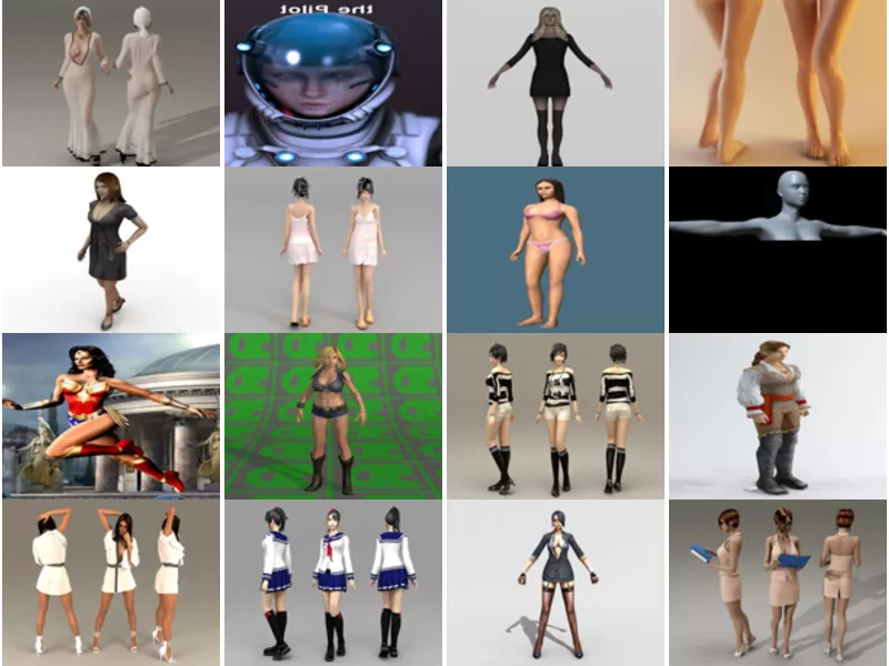 Download 20 Realistic Woman Free 3D Character Models 2021: Dancer Girl, Woman Leg, Wonder Woman, Beautiful Girl, High School Girl…