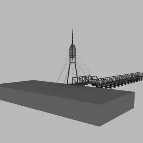 Steel Bridge Modern Stye 3d model