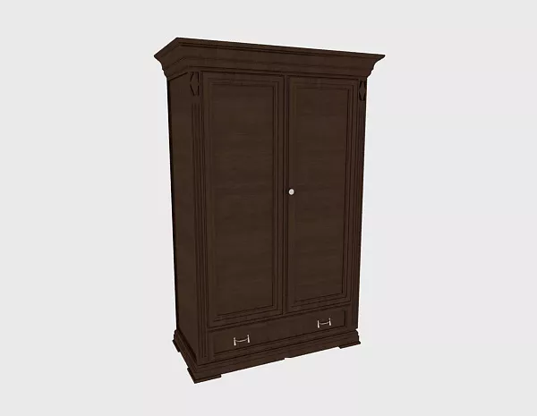 Closet With Middle Shelf With Clothes 3d model