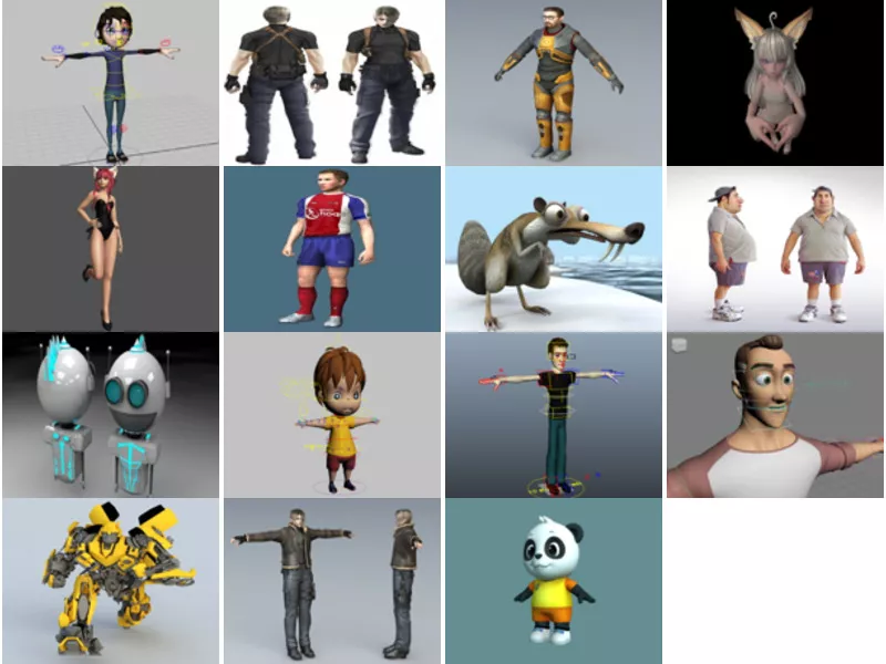 15 Maya Free 3D Models: Characters Realistic & Cartoon Style