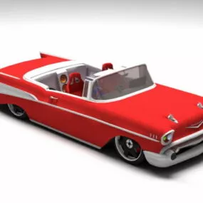Vintage Car Chevrolet Convertible 1957 3d model