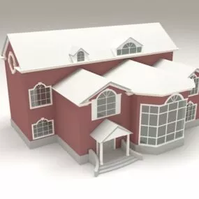 2 Story Country House Exterior 3d model