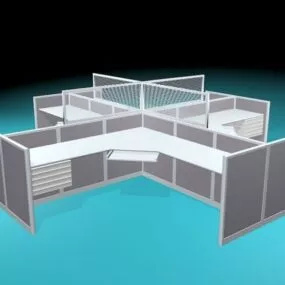 Cluster Cubicle Workstation 3d model