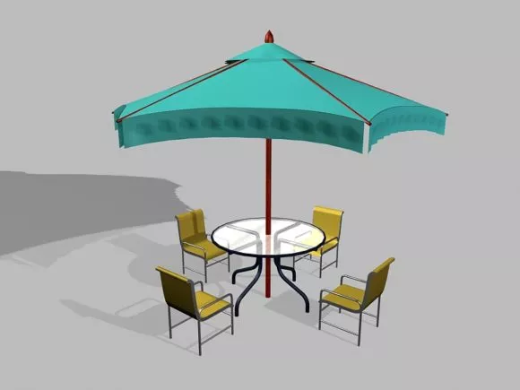 Black Umbrella Set 3d model