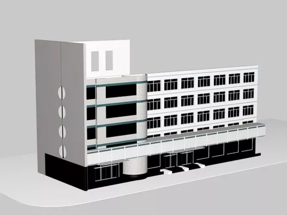 Modern Office Building Block 3d model Modern Office Building Block 3d model