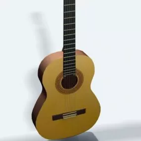 Six String Acoustic Guitar 3d model