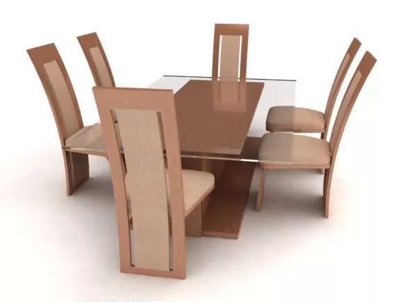 Dining Table Chair Modern Furniture 3d model