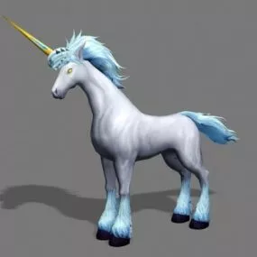 White Unicorn With Horn 3d model