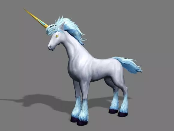 White Unicorn With Horn 3d model White Unicorn With Horn 3d model