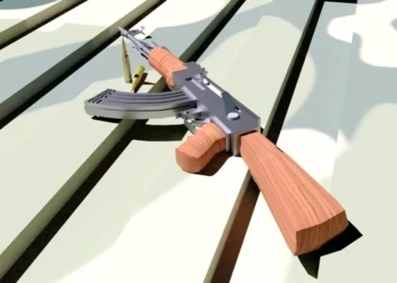 Silver Shot Gun 3d model