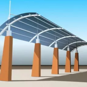 Aluminum Pergola Station Building 3d model