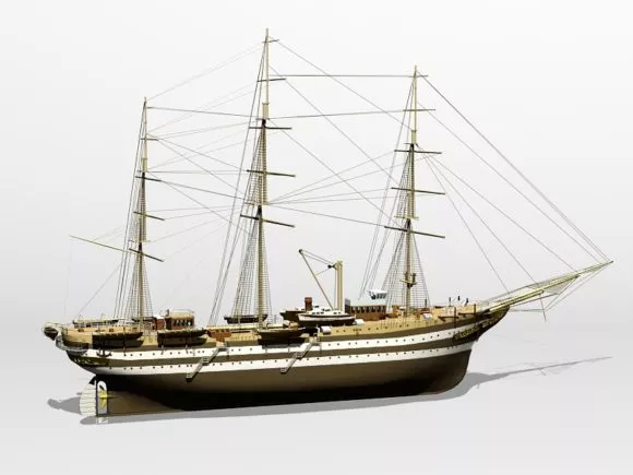 Training Ship Amerigo Vespucci 3d model Training Ship Amerigo Vespucci 3d model