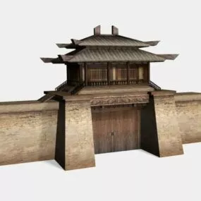 Ancient Old Chinese Gate 3d model