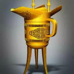 Ancient Chinese Gold Wine Cup 3d model