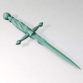 Ancient Brass Dagger 3d model