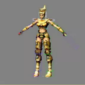 Egyptian Female Soldier Animated 3d model