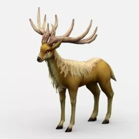 Animated Elk Rig With Rig 3d model