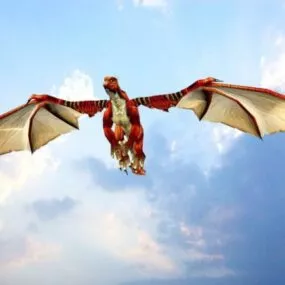 Red Dragon Animated With Rig 3d model