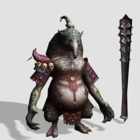Cartoon Anteater Monster 3d model
