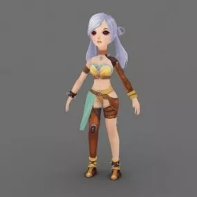 Anime Cute Little Girl 3d model