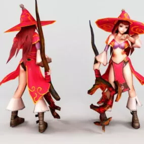 Mage Girl Character 3d model