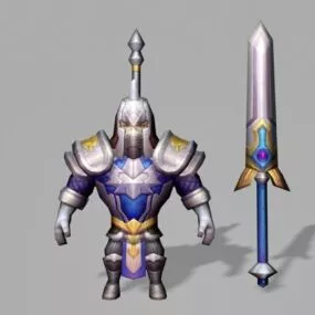 Anime Dwarf Male Knight 3d model