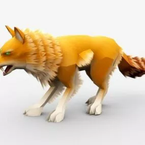 Cartoon Red Fox 3d model