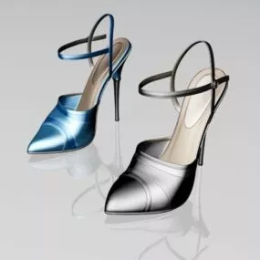 Ankle Strap High Heel Shoes 3d model