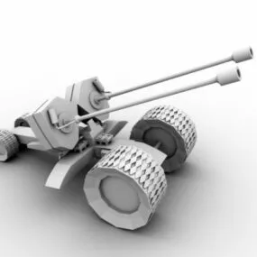 Vintage Anti Aircraft Gun 3d model