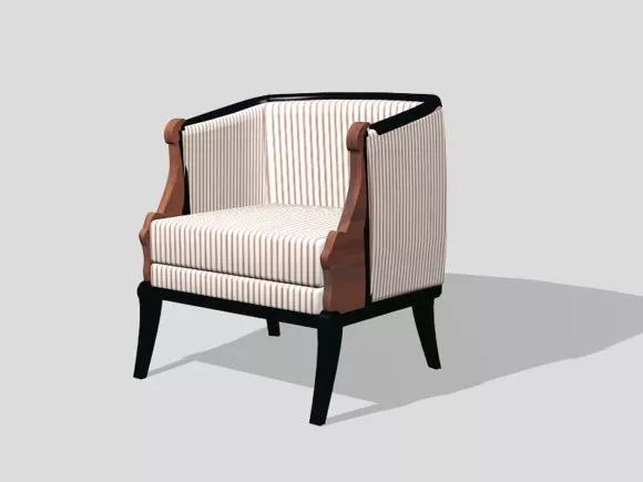Black Chair Retro Style 3d model