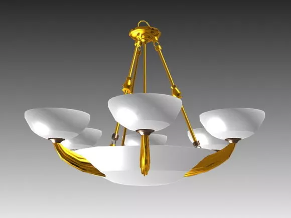Glass Shade Light Chandelier 3d model