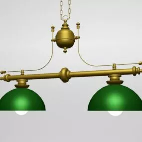 Brass Billiard Table Lighting 3d model