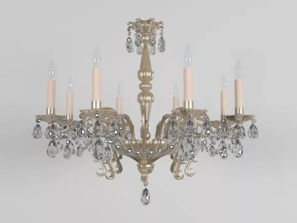Heart Shaped Crystal Curtain Chandelier 3d model