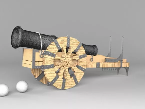 Rustic Pirate Cannon 3d model