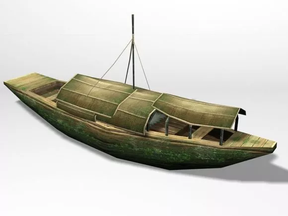 Old Chinese Wood Boat 3d model Old Chinese Wood Boat 3d model