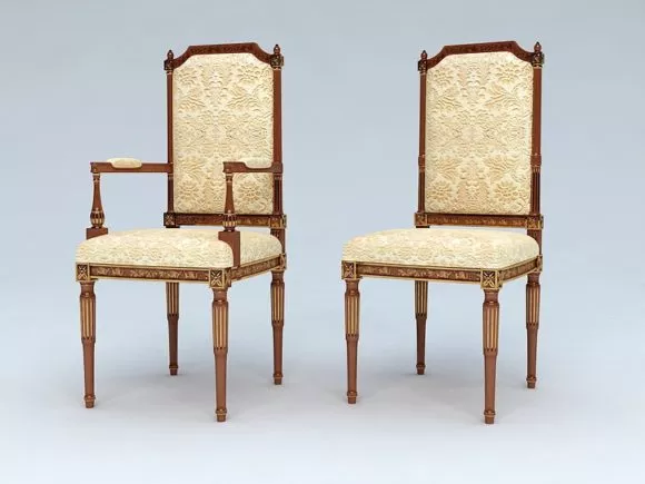 Rattan Chair Multiple Legs 3d model