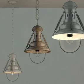 Antique Industrial Pendant Lamp 3d model