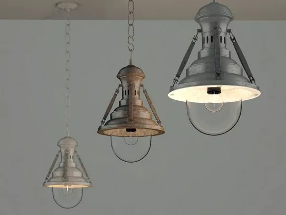 Living Room Fluorescent Grid Lamp 3d model