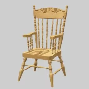 Antique Windsor Chair Wooden 3d model
