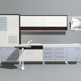Apartment Kitchen Modern Cabinets 3d model