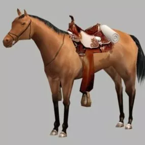 Beautiful Horse With Saddle 3d model