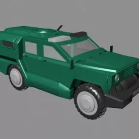 Armored Jeep Green Painted 3d model
