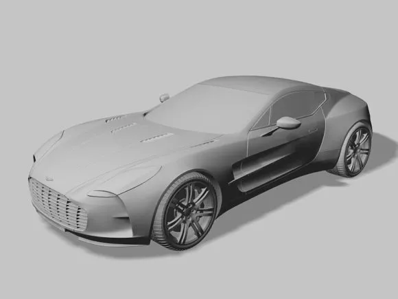 White Audi R8 Sports Car 3d model