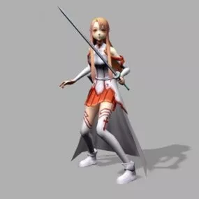 Asuna Yuuki Anime Character 3d model