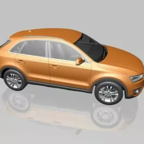 Yellow Audi Q3 Quattro Car 3d model